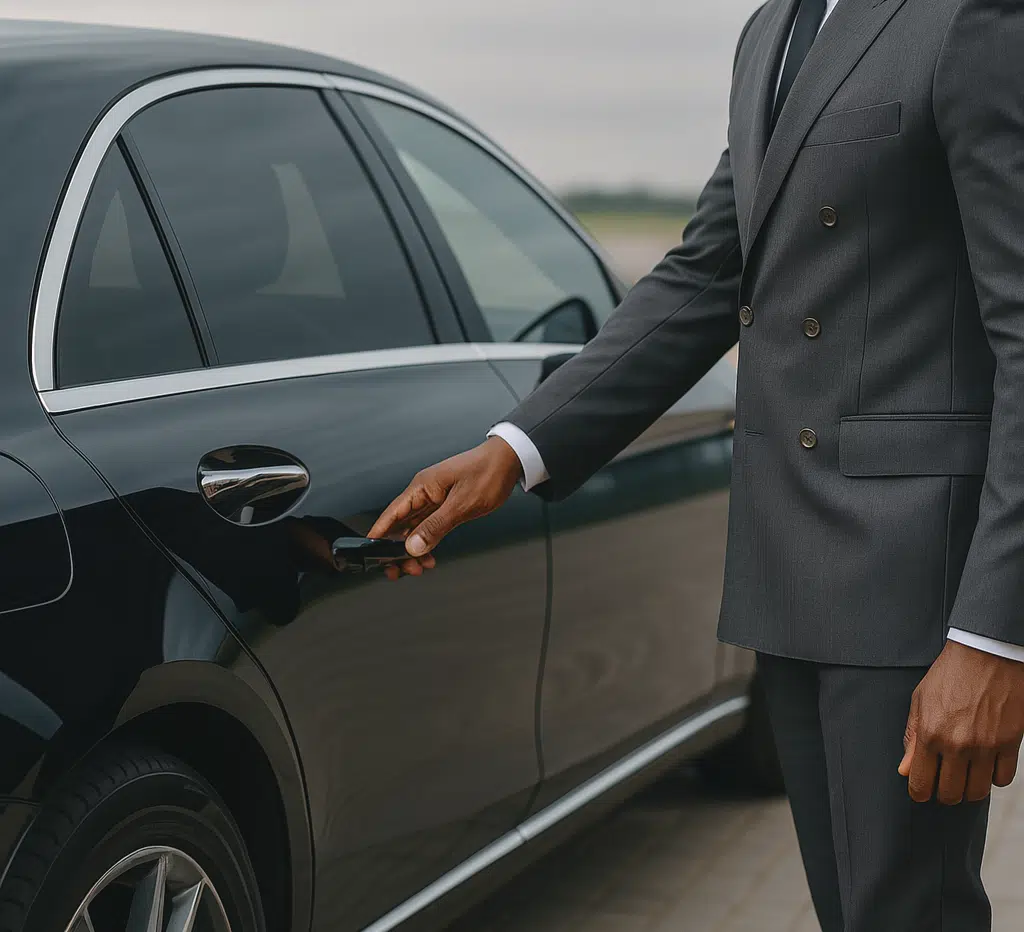 chauffeur opening door