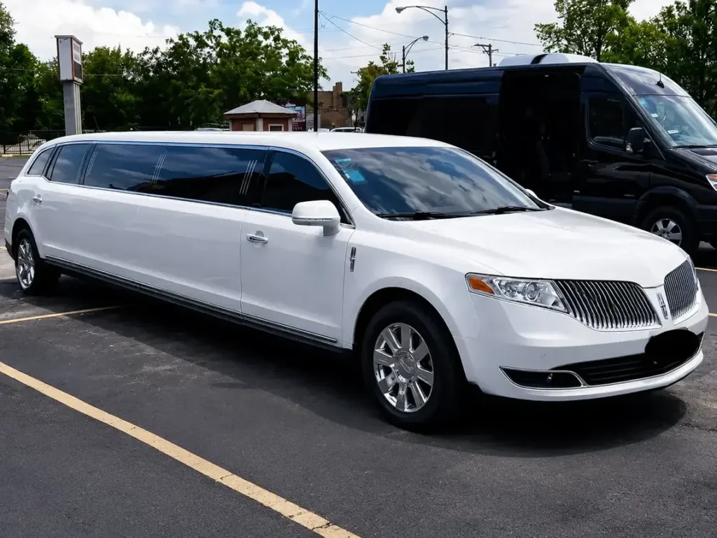 Luxurious white limo