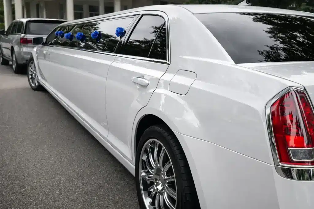 Luxury-white-limousine