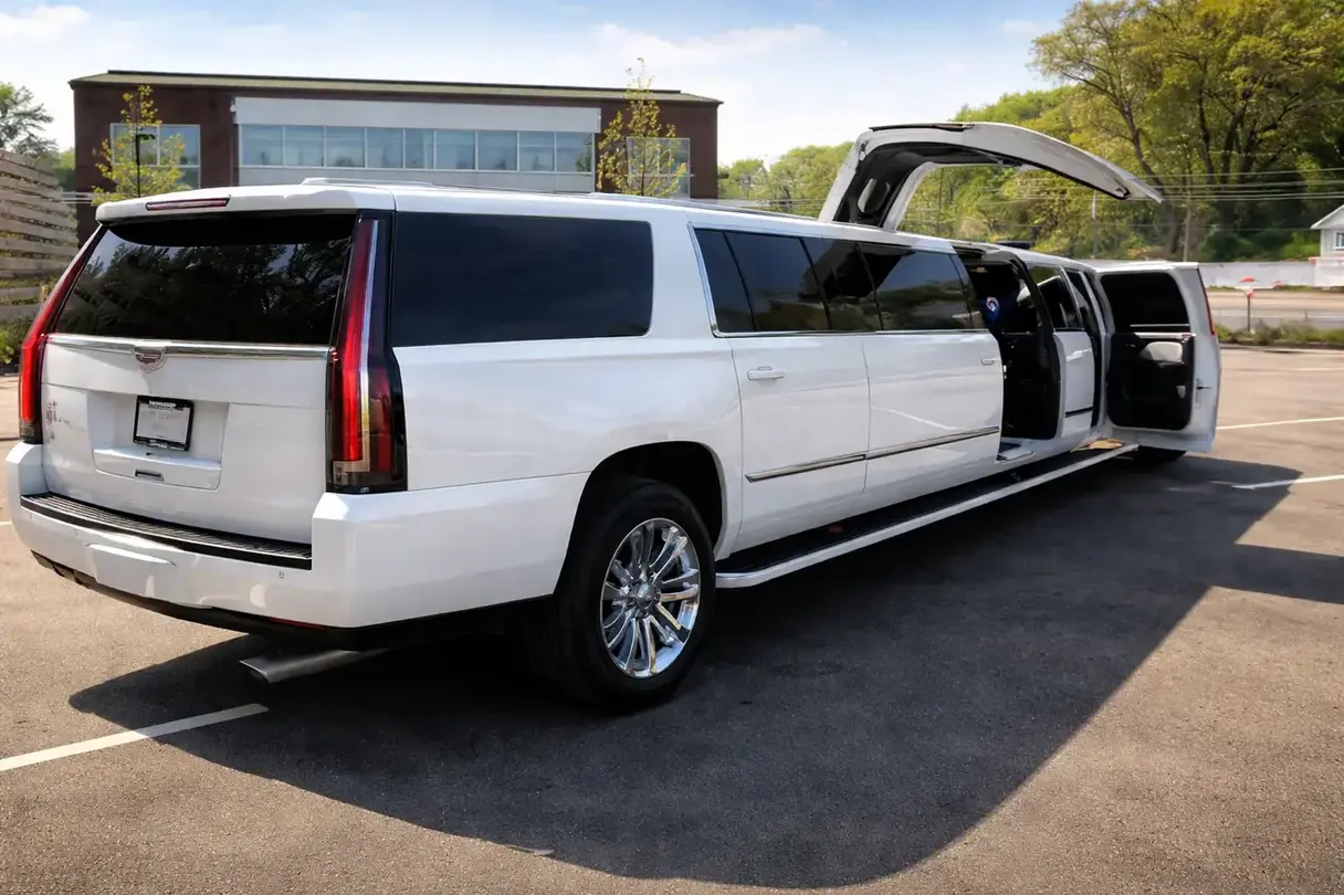 white cadillac limo
