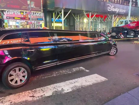 Limousine in City at Night