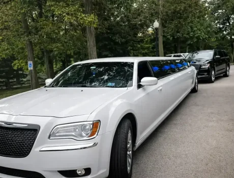 white luxury limousine